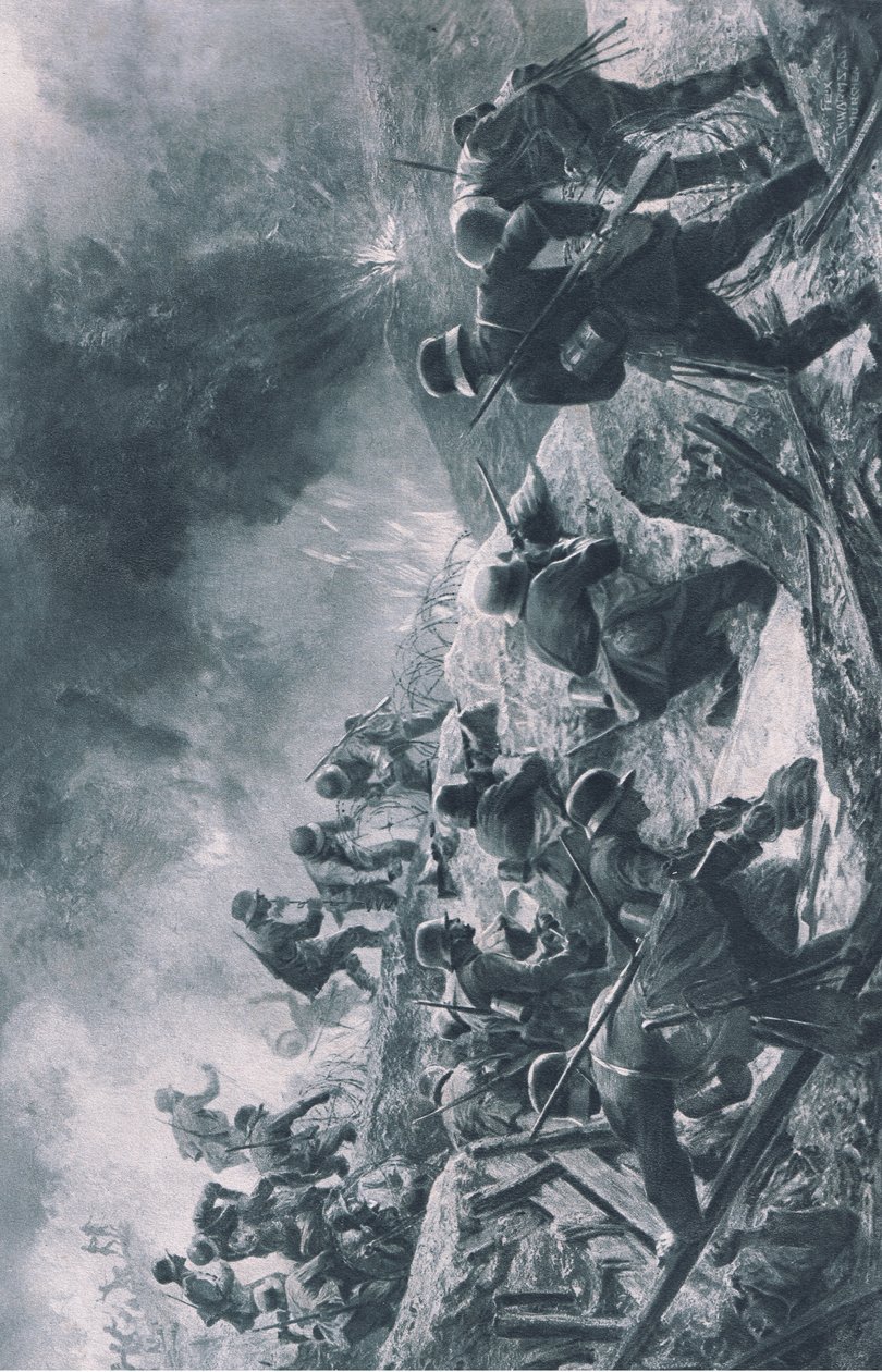 Támadás, Hindenburg illusztrációja a Daterlandischer Derlag C U Weller Berlin kiadásában alkotó: Felix Schwormstadt