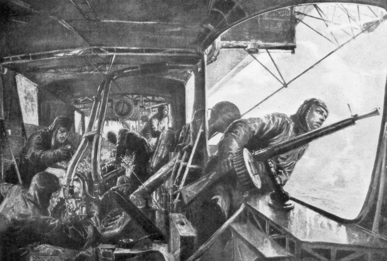 Egy Zeppelin fedélzetén, német légiflotta, első világháború, 1917. alkotó: Felix Schwormstadt