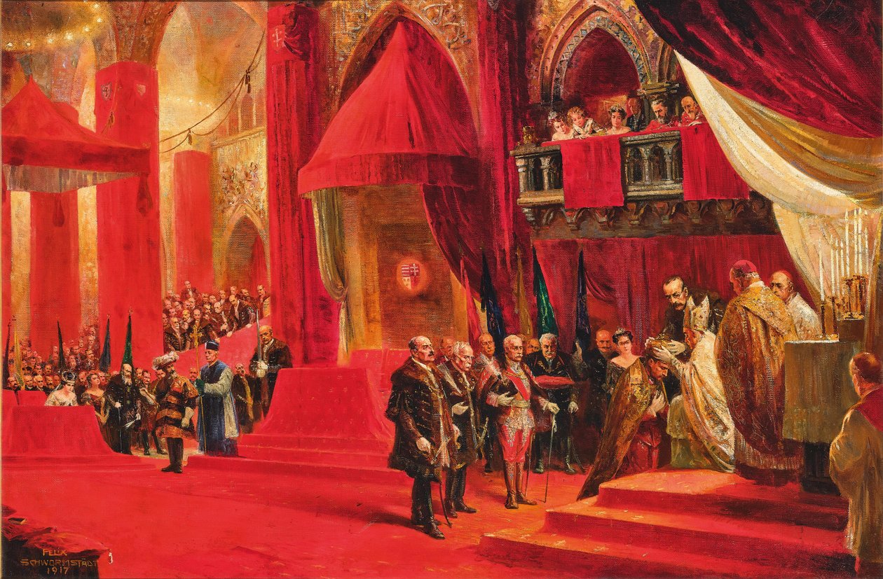 I. Károly osztrák császár koronázása IV. Károly magyar királlyá..., 1917. alkotó: Felix Schwormstadt