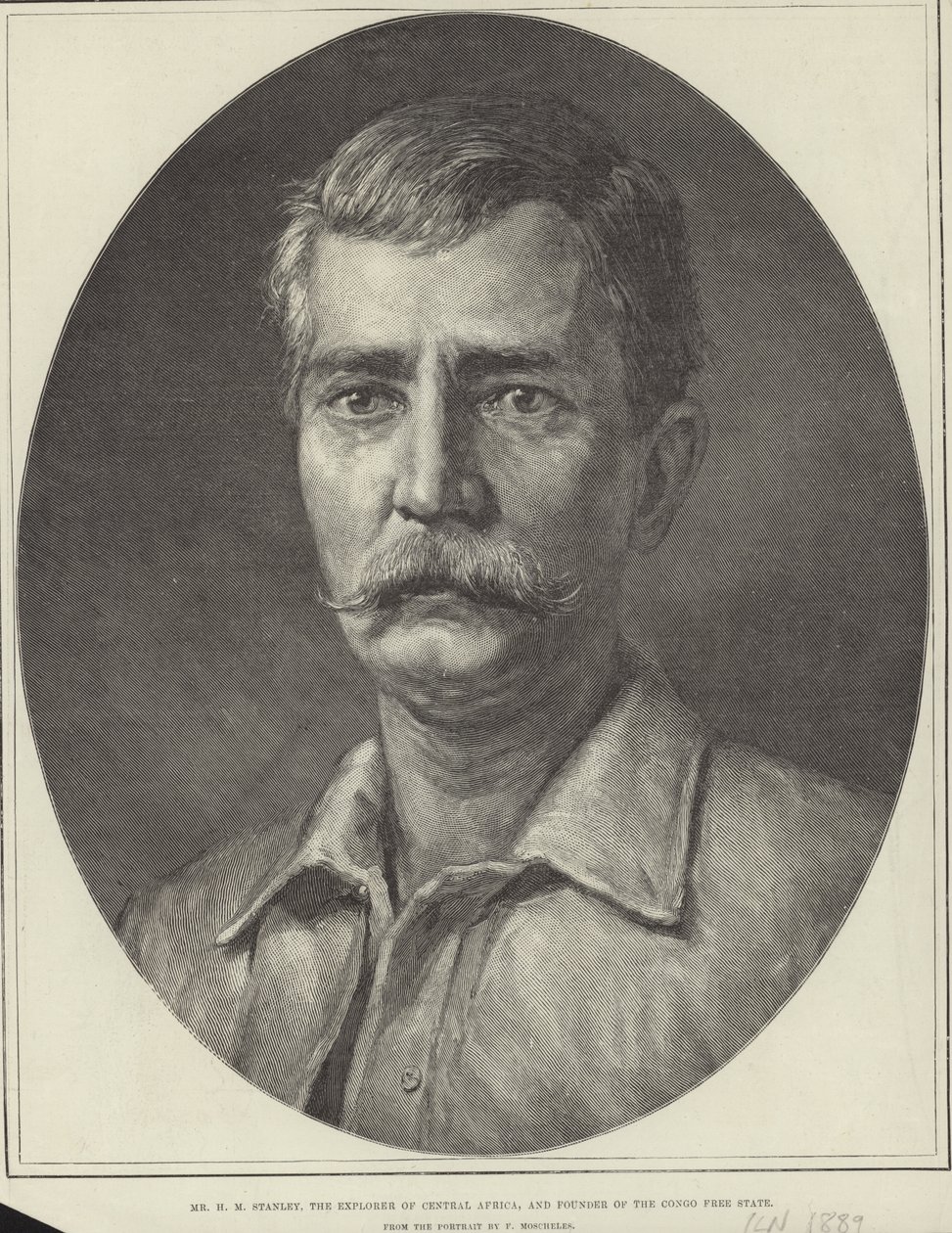 Henry Morton Stanley (metszet) alkotó: Felix Stone (after) Moscheles