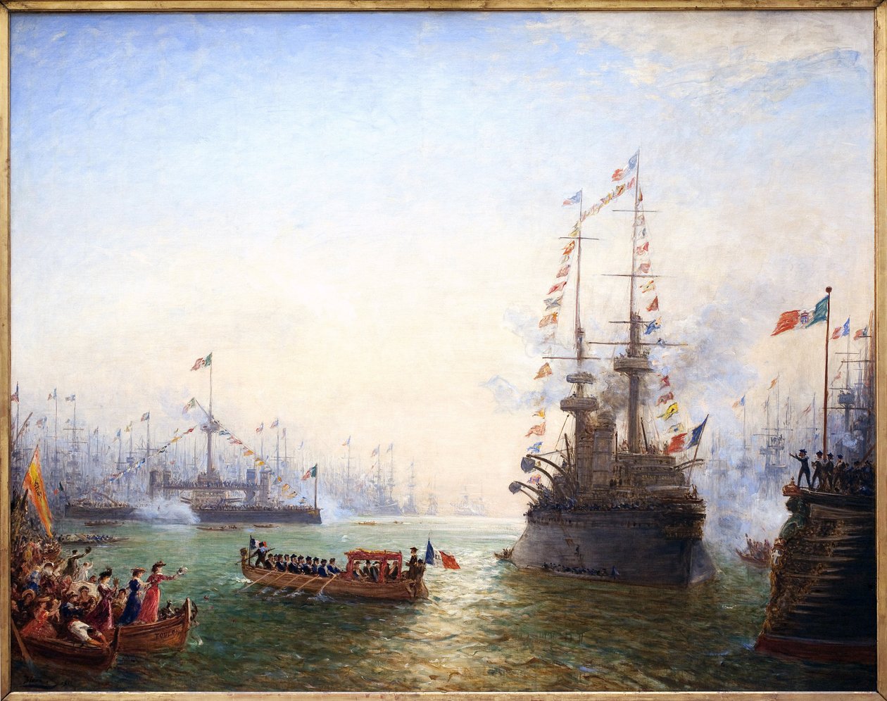 Toulon, Emile Loubet (1838-1929) elnök látogatása a francia és az olasz szárnynál 1901 áprilisában. Felix Ziem (1821-1911) festménye, Olaj, vászon alkotó: Félix Ziem