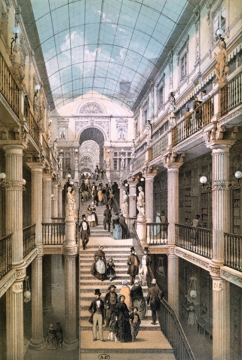 A Passage Pommeraye Nantes-ban, 1843 körül alkotó: Felix after Benoist