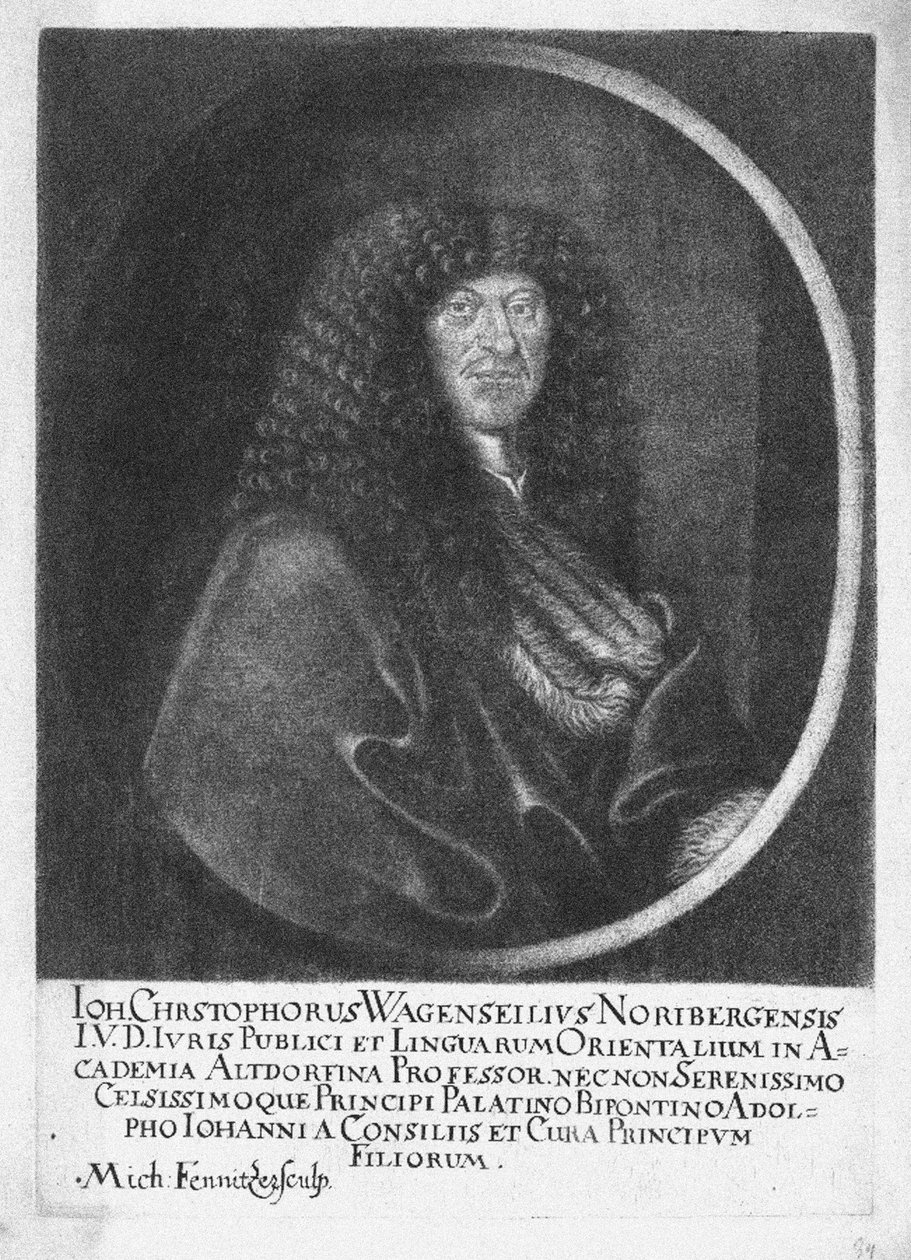 Johann Christoph Wagenseil portréja 1633-1705, XVII. század vége. alkotó: Fenitzer