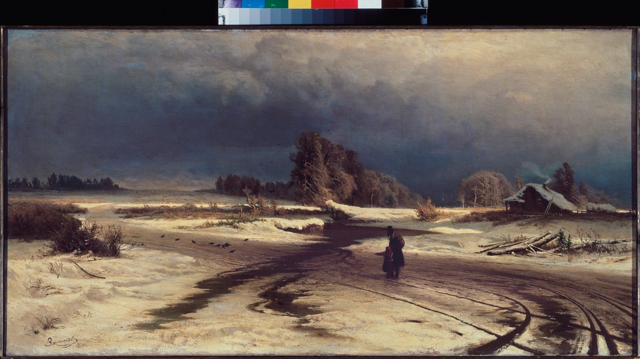 Degel (olvadás) - Peinture de Fjodor Vasziljev (Feodor Alekszandrovics, Fiodor Alekszandrovics Vasziljev (1850-1873), huile sur toile alkotó: Feodor Alexandrovich Vassiliev