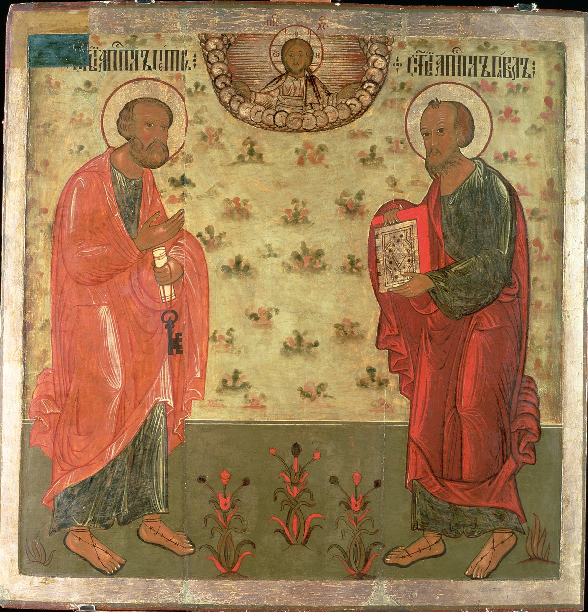 Péter és Pál apostolok, 1708 (tempera on gesso) alkotó: Feoktist Klimentov