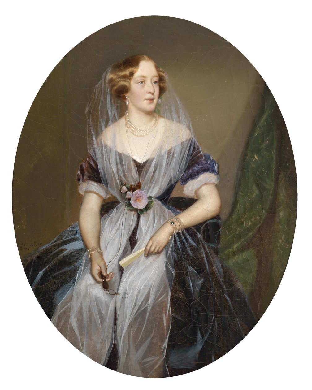 Egy nemes hölgy portréja alkotó: Ferdinand Georg Waldmuller