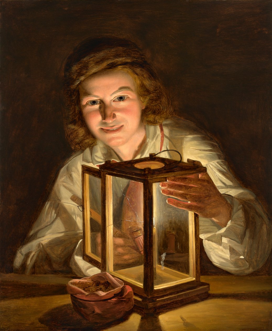 Fiú stabil lámpással alkotó: Ferdinand Georg Waldmuller