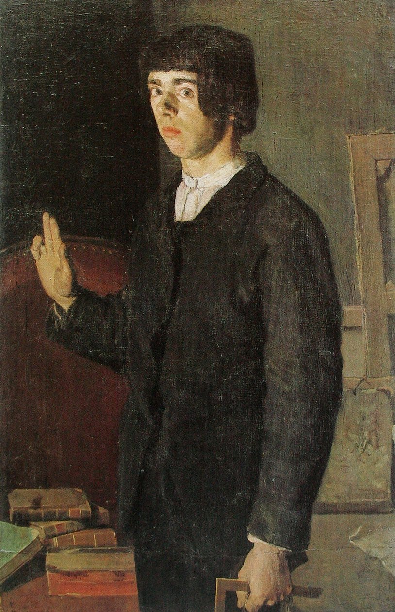 Der Student, Selbstbildnis.nAlternatív címek: nNémet: Selbstbildnis: Der Student. alkotó: Ferdinand Hodler
