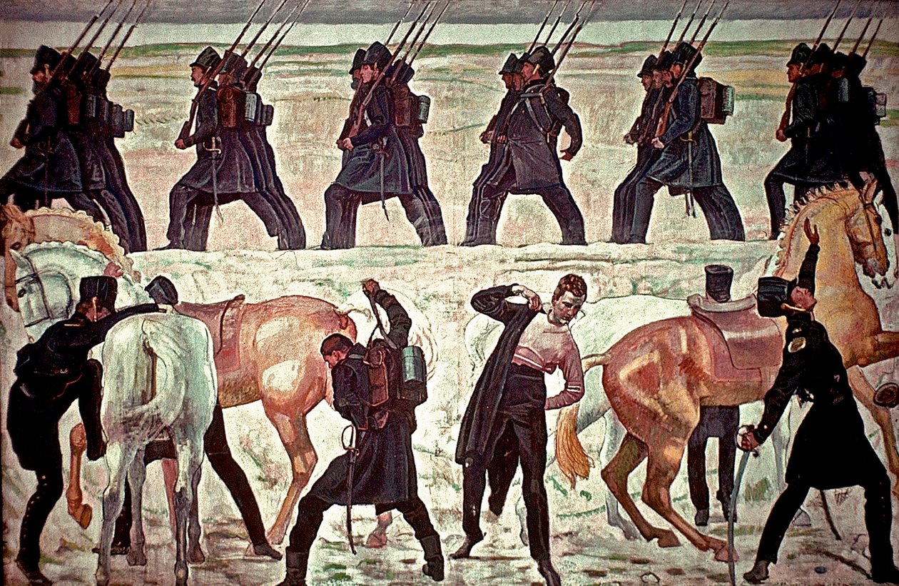A Jenens diákok indulása a szabadságharcba alkotó: Ferdinand Hodler