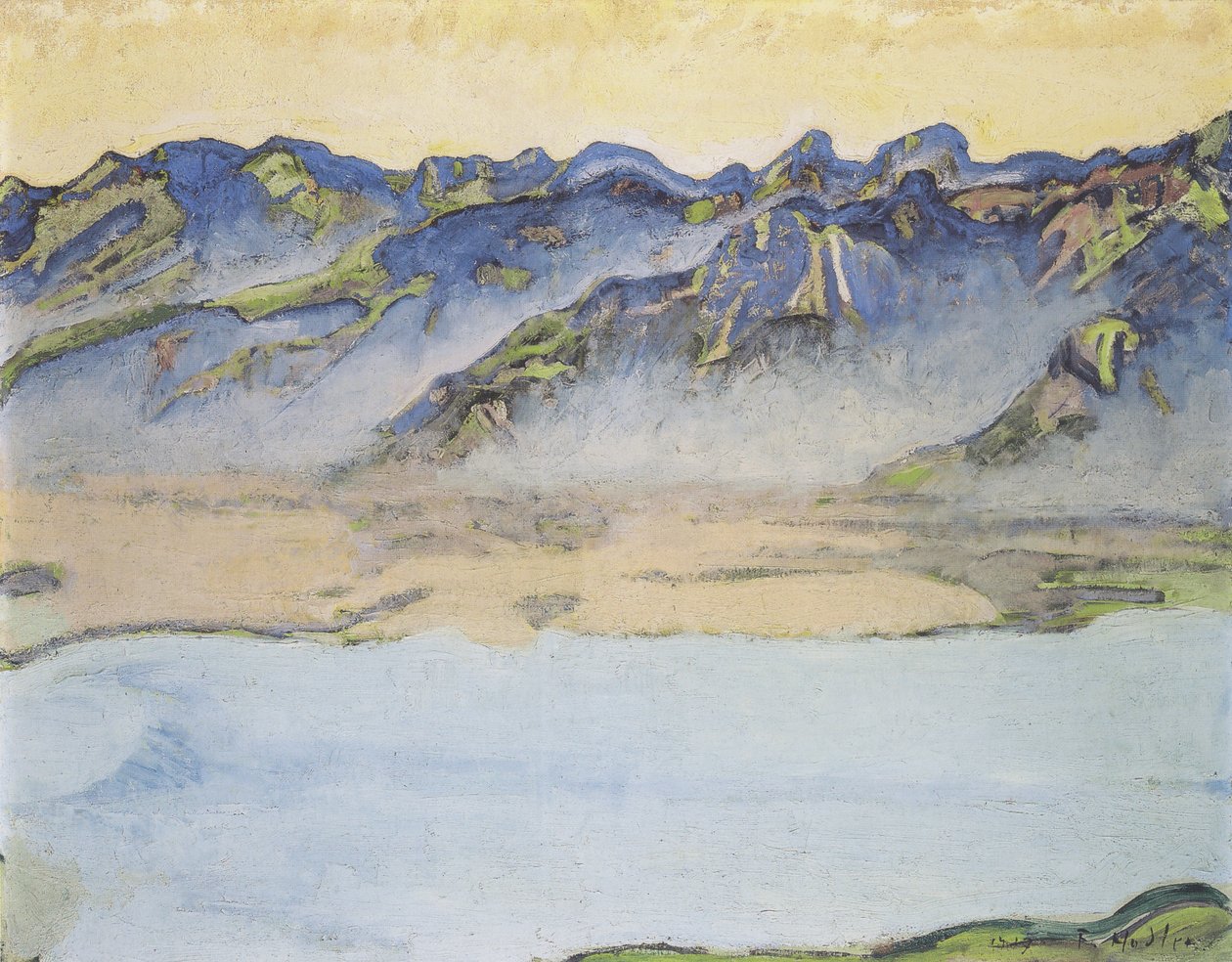 Felszálló köd a Savoyai-Alpok felett alkotó: Ferdinand Hodler