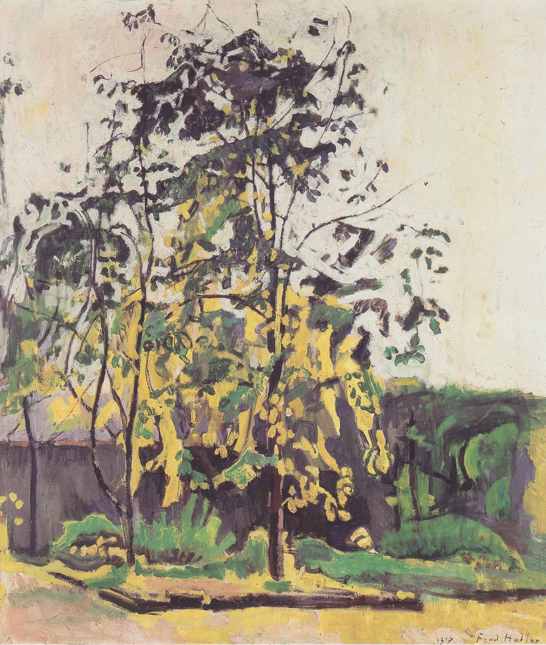 Fák a stúdió kertjében alkotó: Ferdinand Hodler
