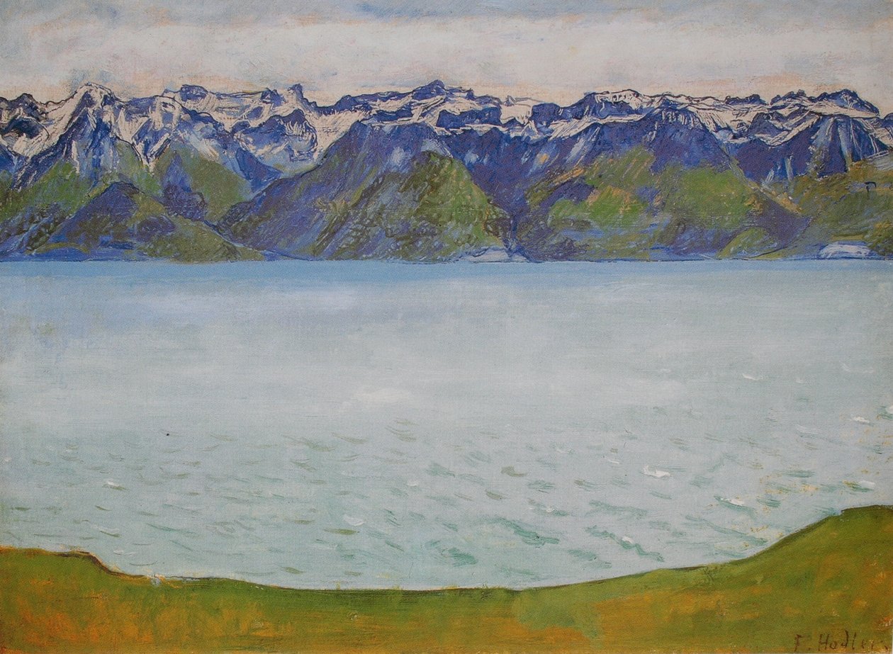 Genfi -tó Savoy -hegységgel alkotó: Ferdinand Hodler