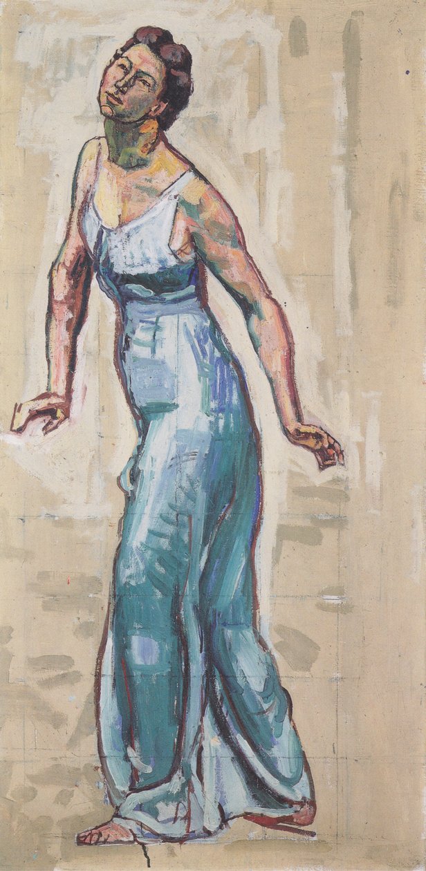 Fütyülő női alak kék ruhában alkotó: Ferdinand Hodler