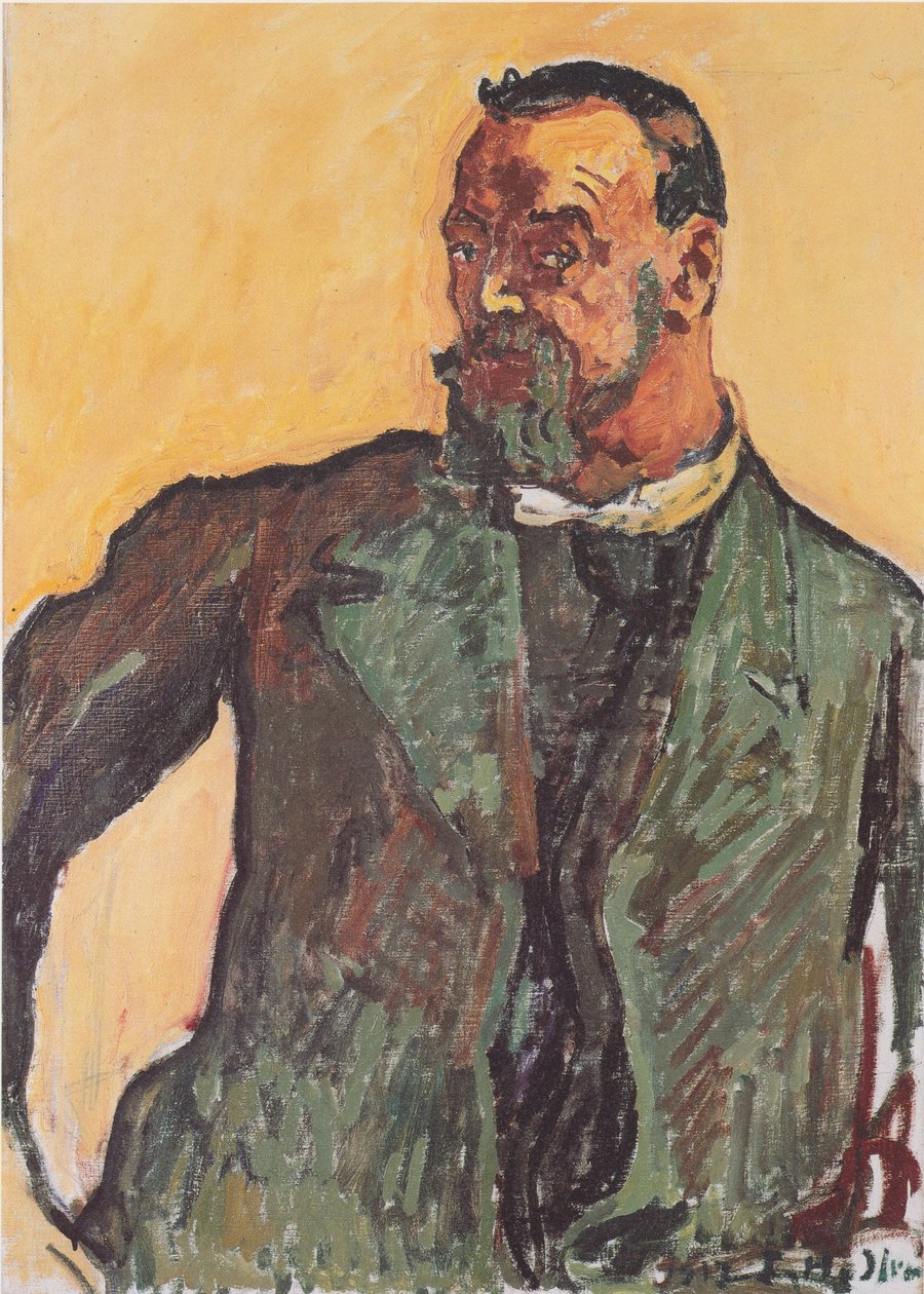 Önarckép zöld sminkkel alkotó: Ferdinand Hodler