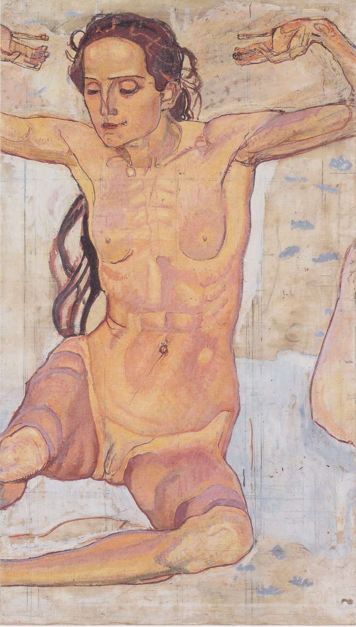 Ülő női akt megemelt karokkal alkotó: Ferdinand Hodler