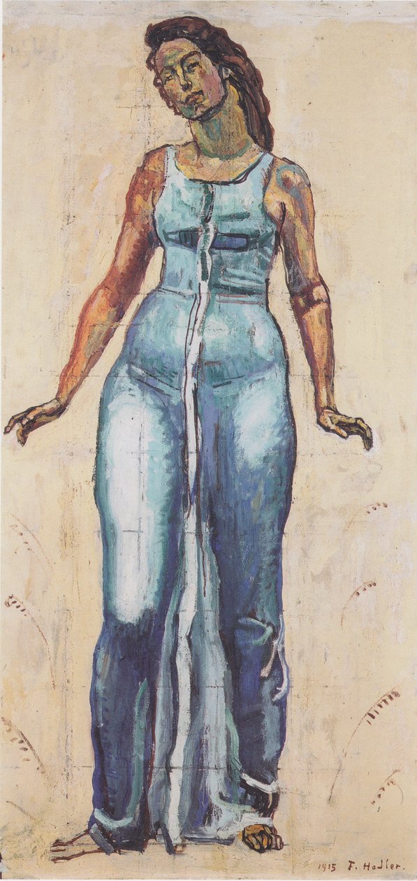 Álló nőalak kék köntösben alkotó: Ferdinand Hodler