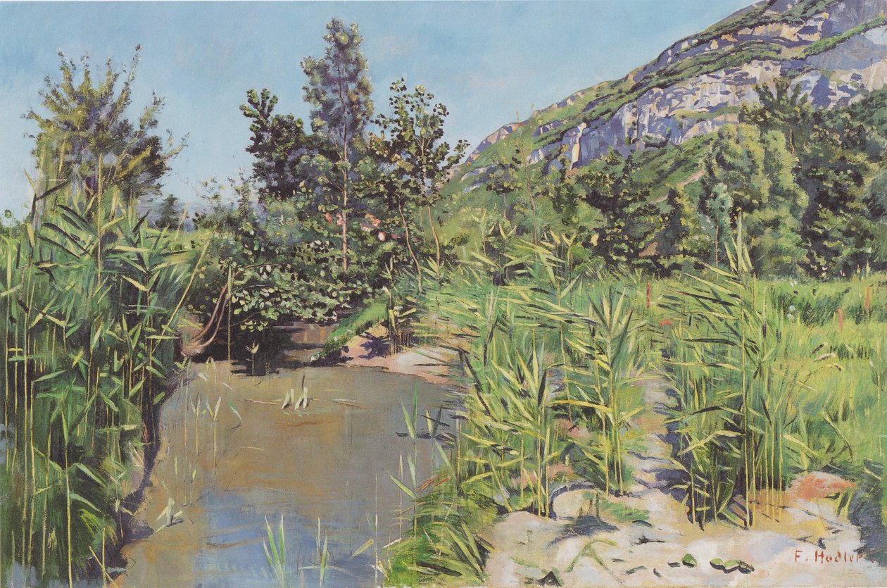 Tó táj Veyrier közelében alkotó: Ferdinand Hodler