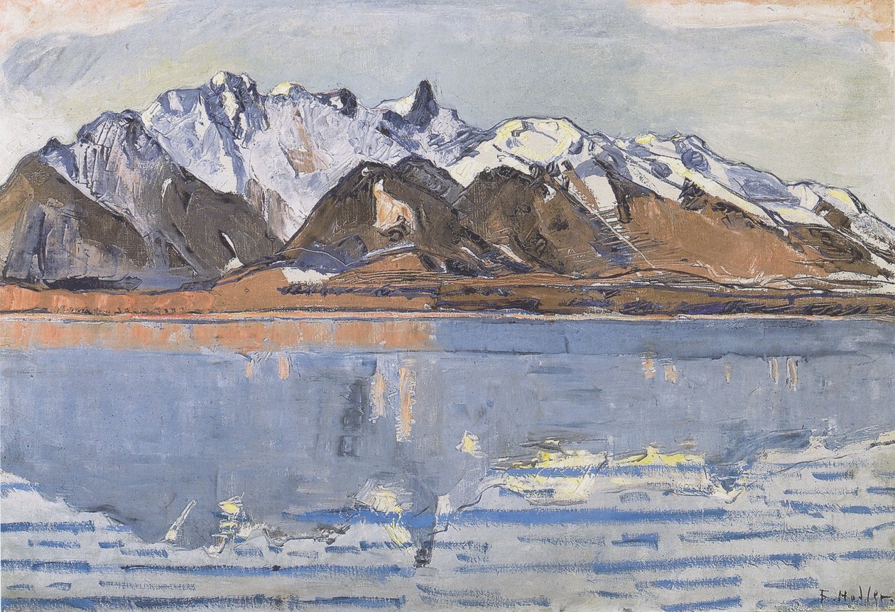 A Thun -tó a Stockhorn -lánccal alkotó: Ferdinand Hodler