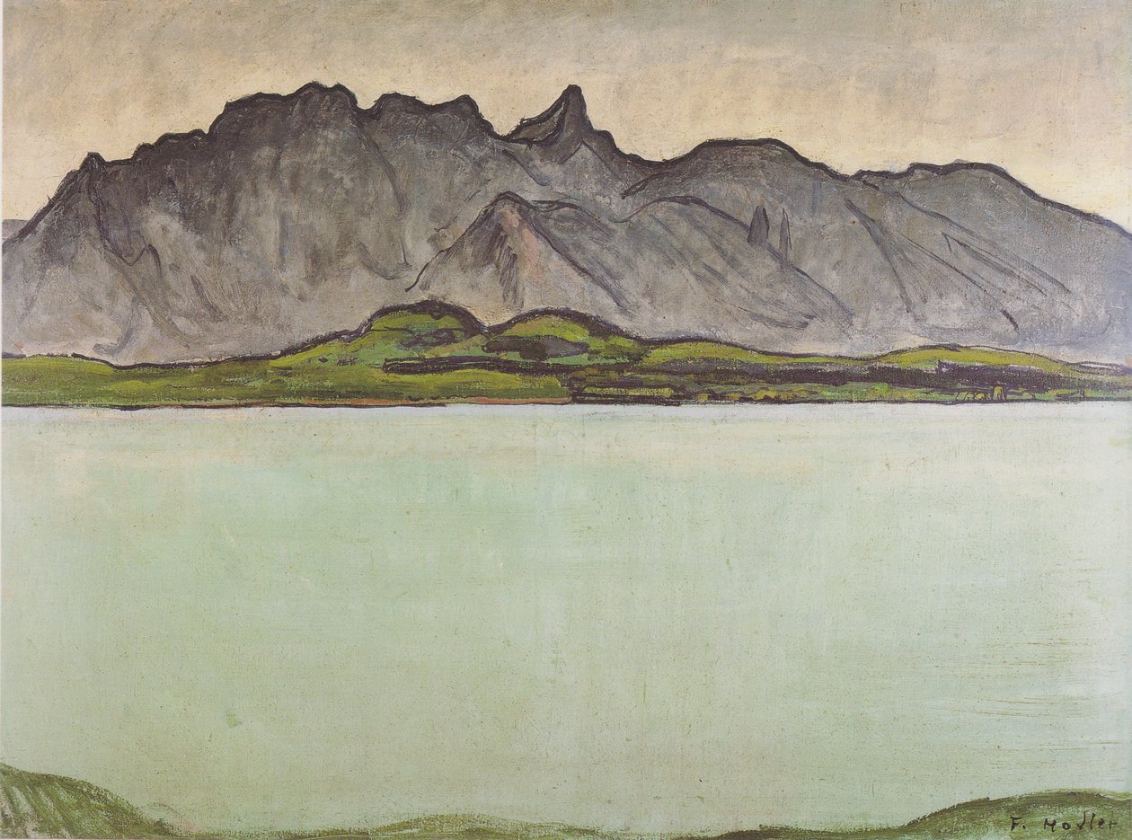 A Thun -tó a Stockhorn -lánccal alkotó: Ferdinand Hodler