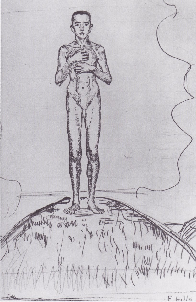 Fiatal férfi állt egy dombon alkotó: Ferdinand Hodler