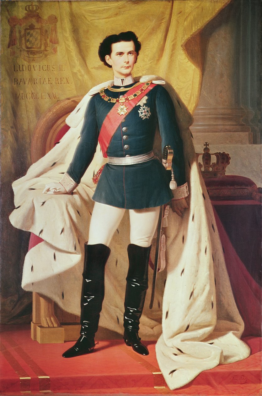 II. Ludwig (1845-86) bajor portréja egyenruhában, 1865 alkotó: Ferdinand II Piloty