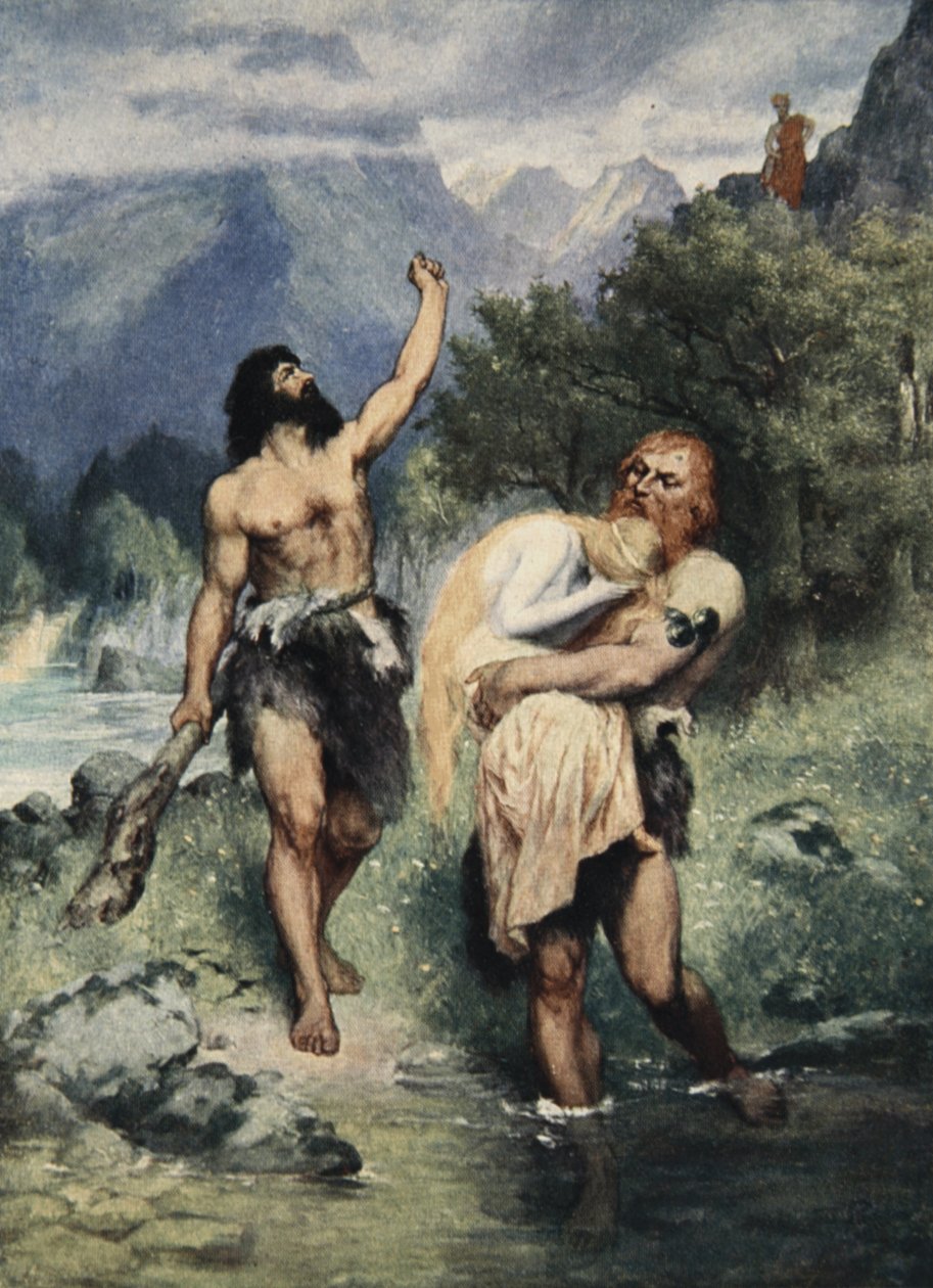 Az óriások elhurcolták Freiát J. Walker McSpadden (1874-1960) „Wagner operáinak történeteiből”, 1905 alkotó: Ferdinand Leeke