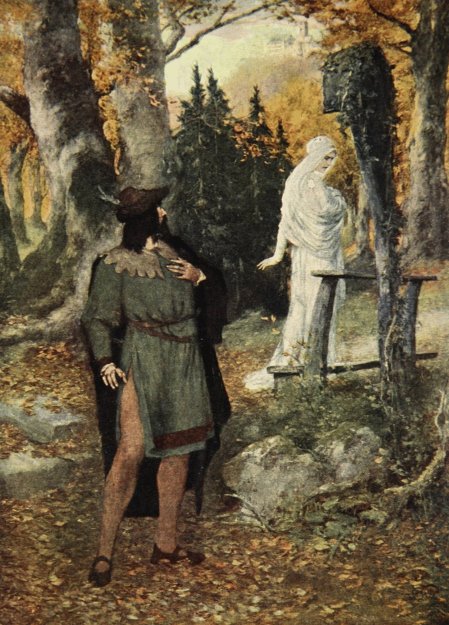 Wolfram vigyázott rá, J. Walker McSpadden (1874-1960) „Wagner operáinak történetei” című művéből, 1905 alkotó: Ferdinand Leeke