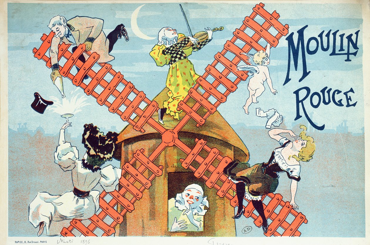A Moulin Rouge egyik programjának borítója, 1896 alkotó: Ferdinand Misti Mifliez
