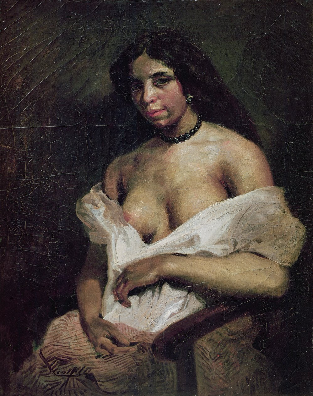 Mulatt Woman, 1821-24 körül alkotó: Ferdinand Victor Eugene Delacroix