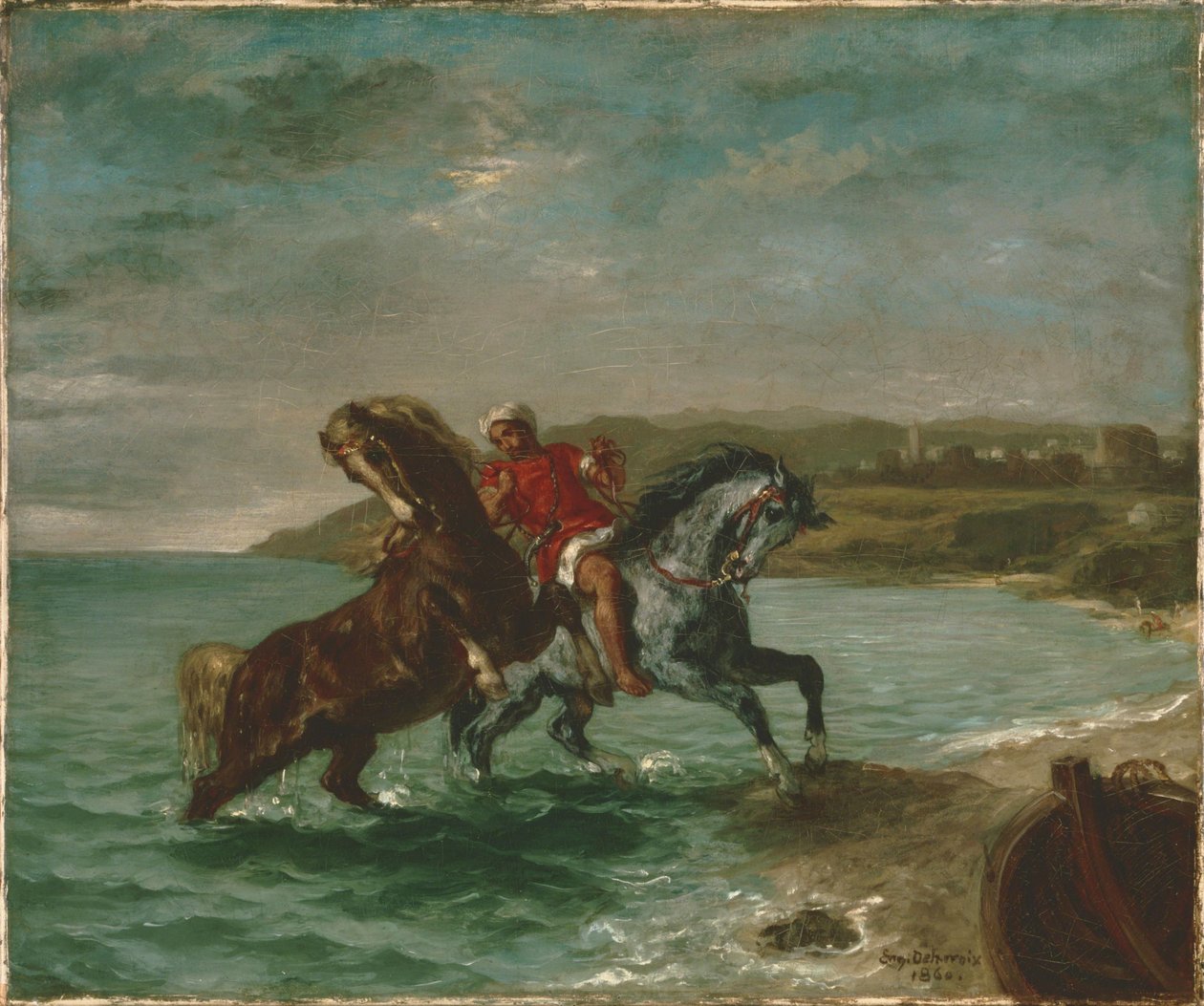 Lovak jönnek ki a tengerből alkotó: Ferdinand Victor Eugene Delacroix