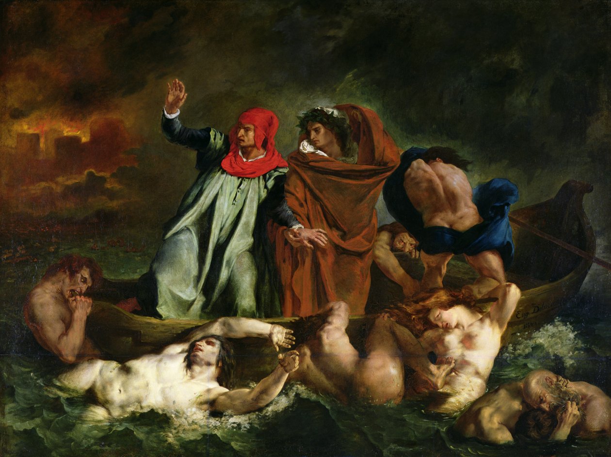 Dante (1265-1321) és Vergilius (Kr. e. 70-19) az alvilágban, 1822 alkotó: Ferdinand Victor Eugene Delacroix