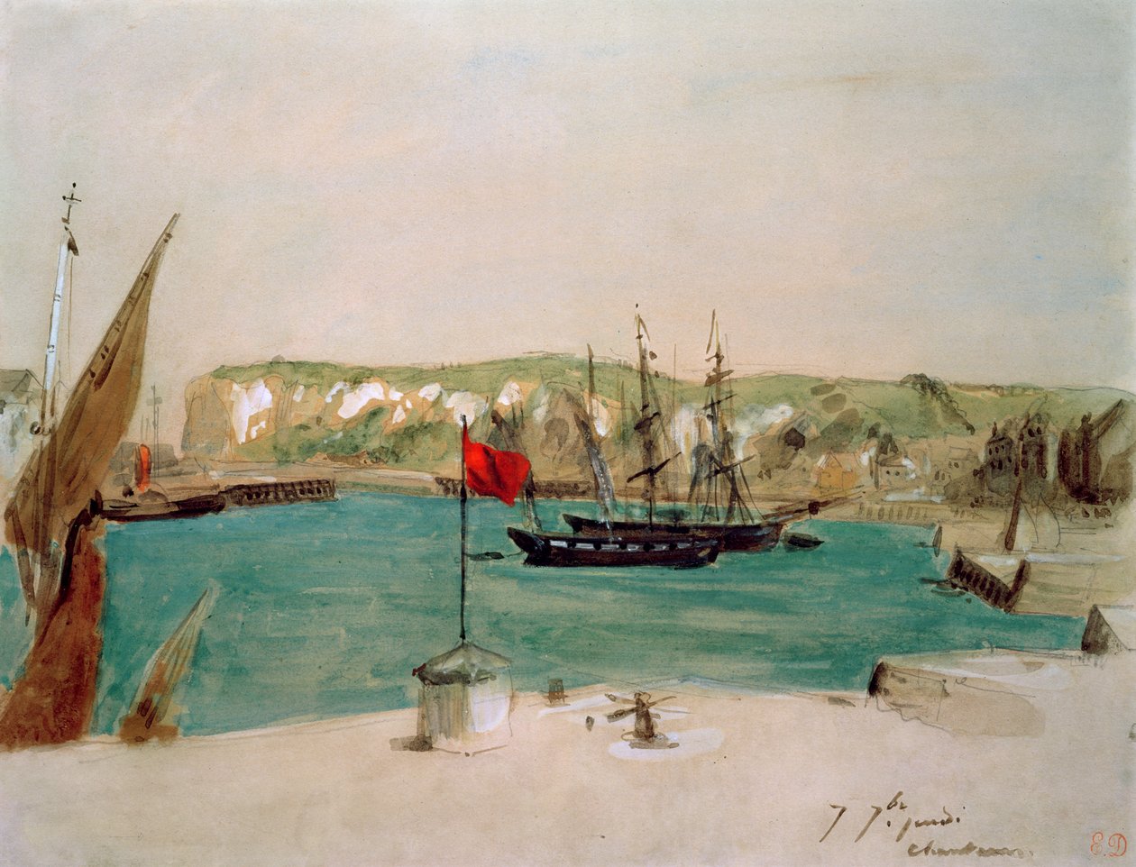 Dieppe: Duquesne rakpart alkotó: Ferdinand Victor Eugene Delacroix