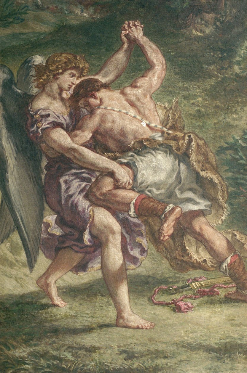 Harc Jákob és az Angyal között, részlet, Chapelle des Saints-Anges, 1850-61 (olaj és viasz a vakolaton) (lásd még: 59927) alkotó: Ferdinand Victor Eugene Delacroix