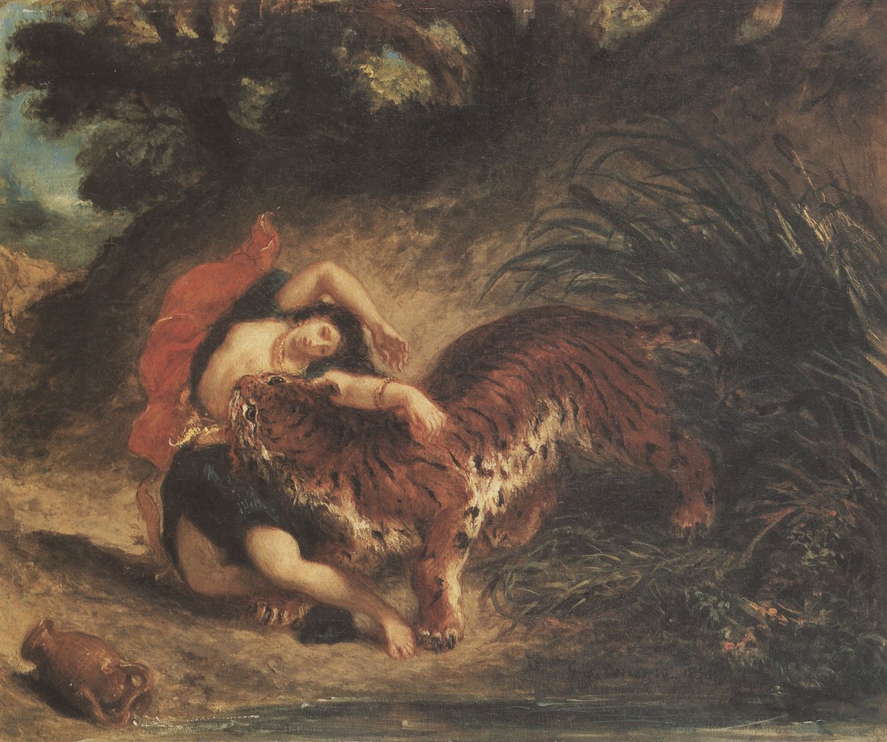 Indiai nő, akit tigris szakított alkotó: Ferdinand Victor Eugene Delacroix