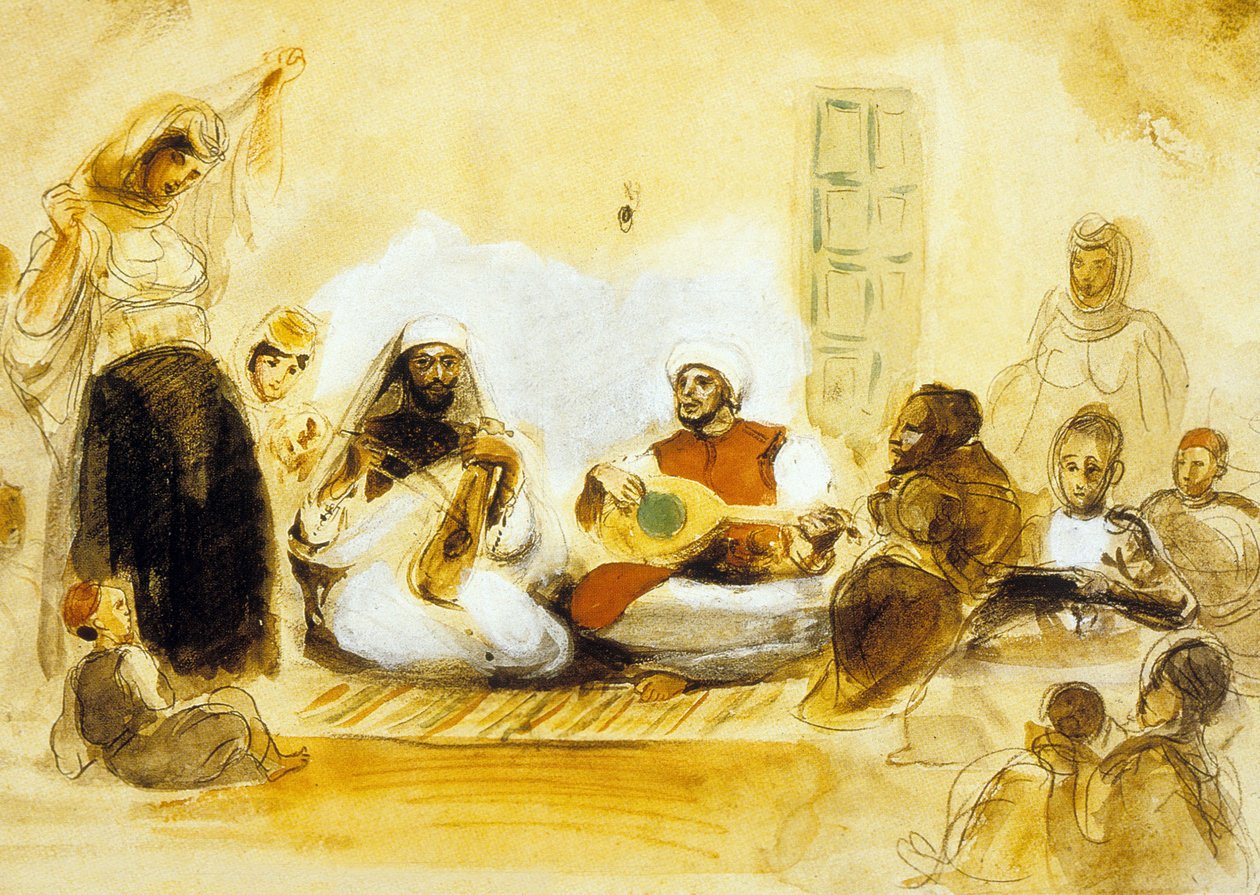Zsidó zenészek, 1832 körül alkotó: Ferdinand Victor Eugene Delacroix