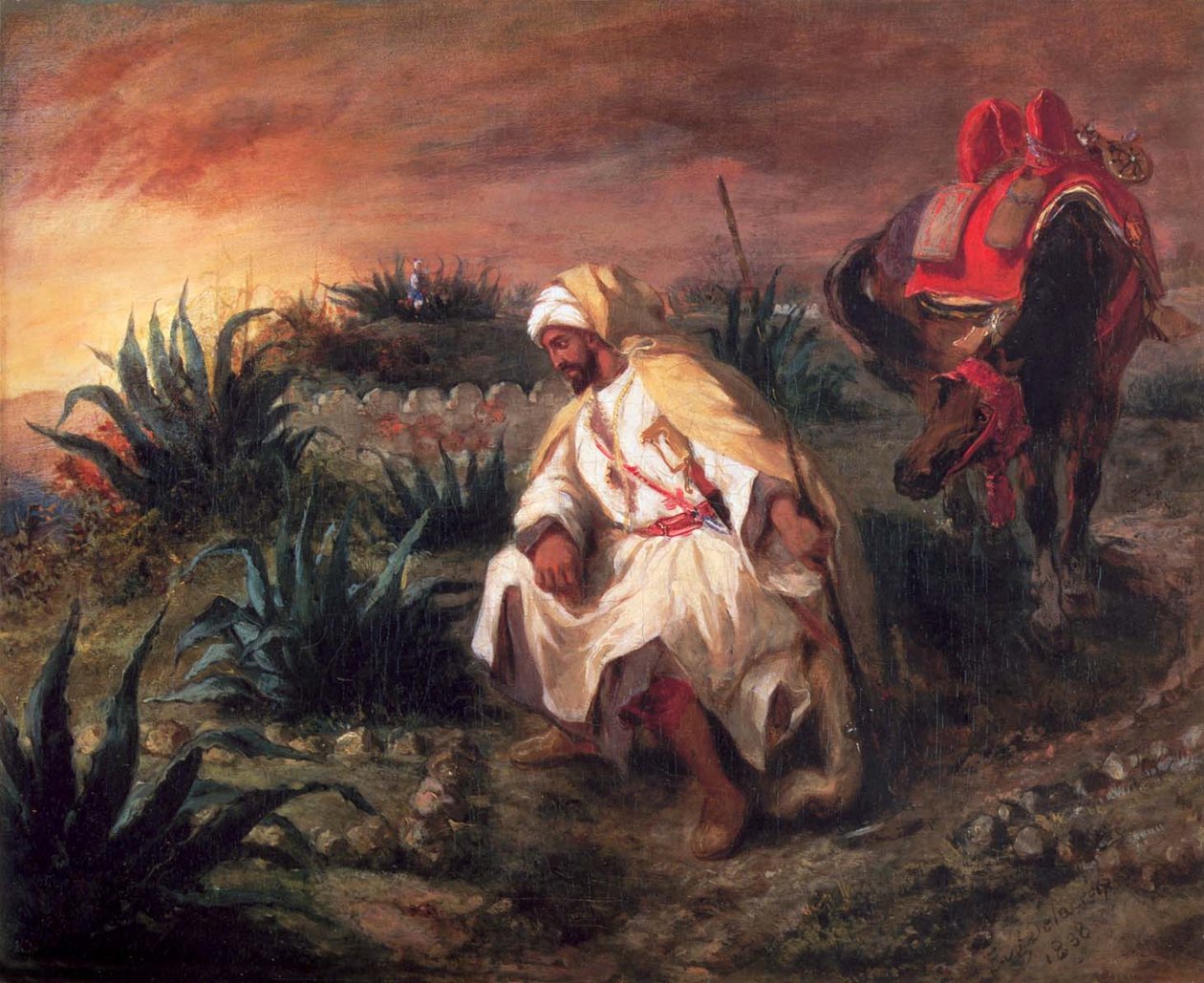 Az arab a sírnál alkotó: Ferdinand Victor Eugene Delacroix