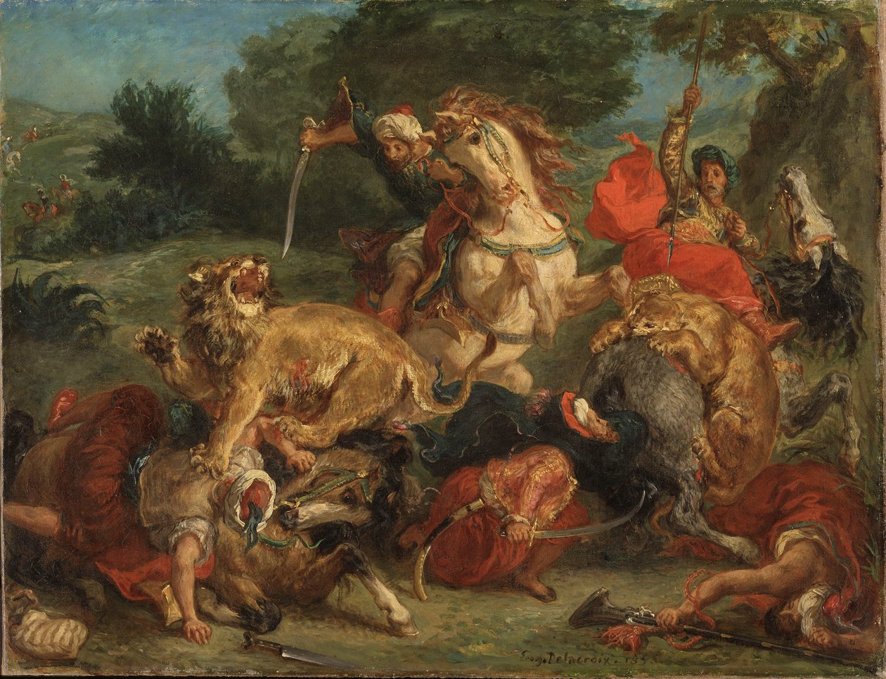 Az oroszlánvadászat alkotó: Ferdinand Victor Eugene Delacroix