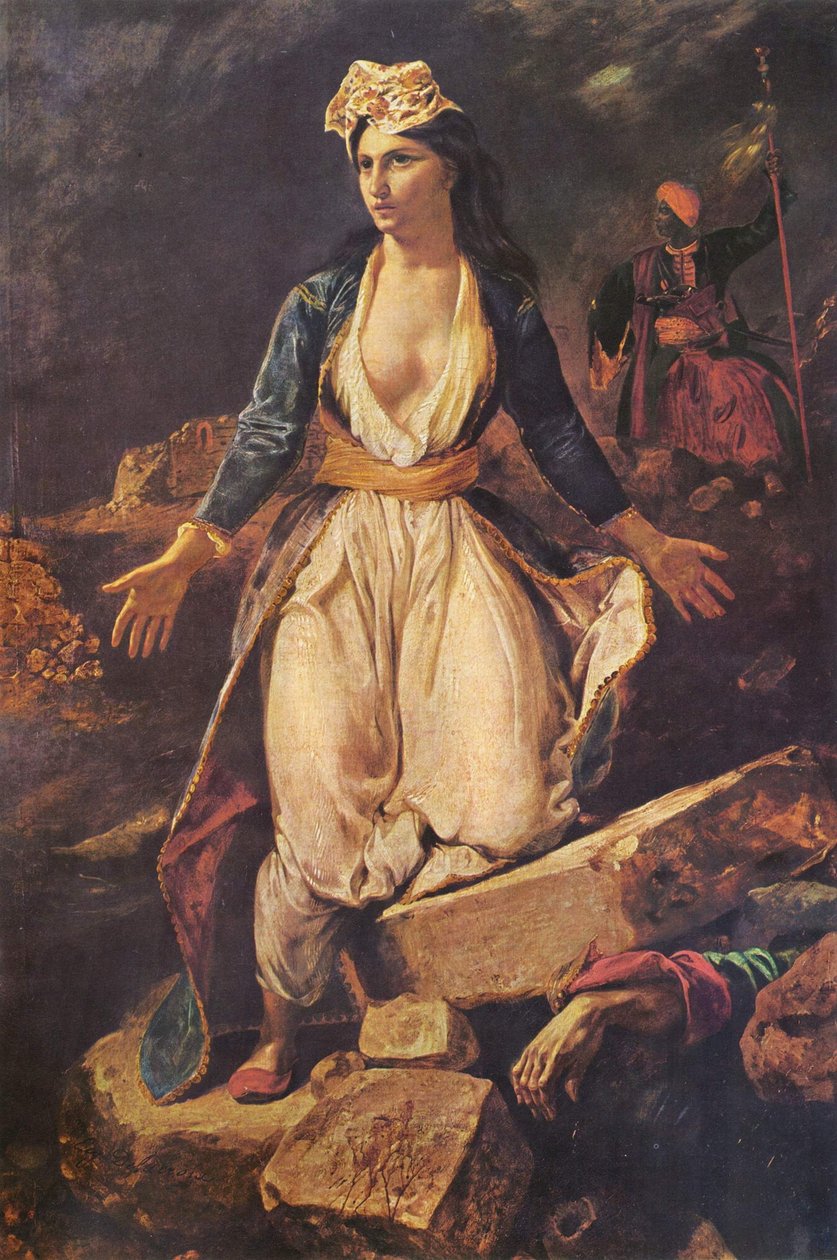 Görögország Missolonghi romjain alkotó: Ferdinand Victor Eugene Delacroix