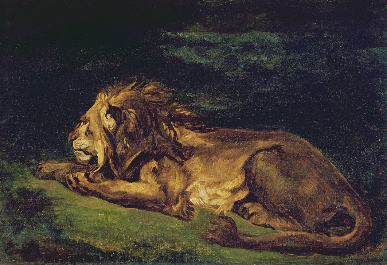 Pihenő oroszlán alkotó: Ferdinand Victor Eugene Delacroix