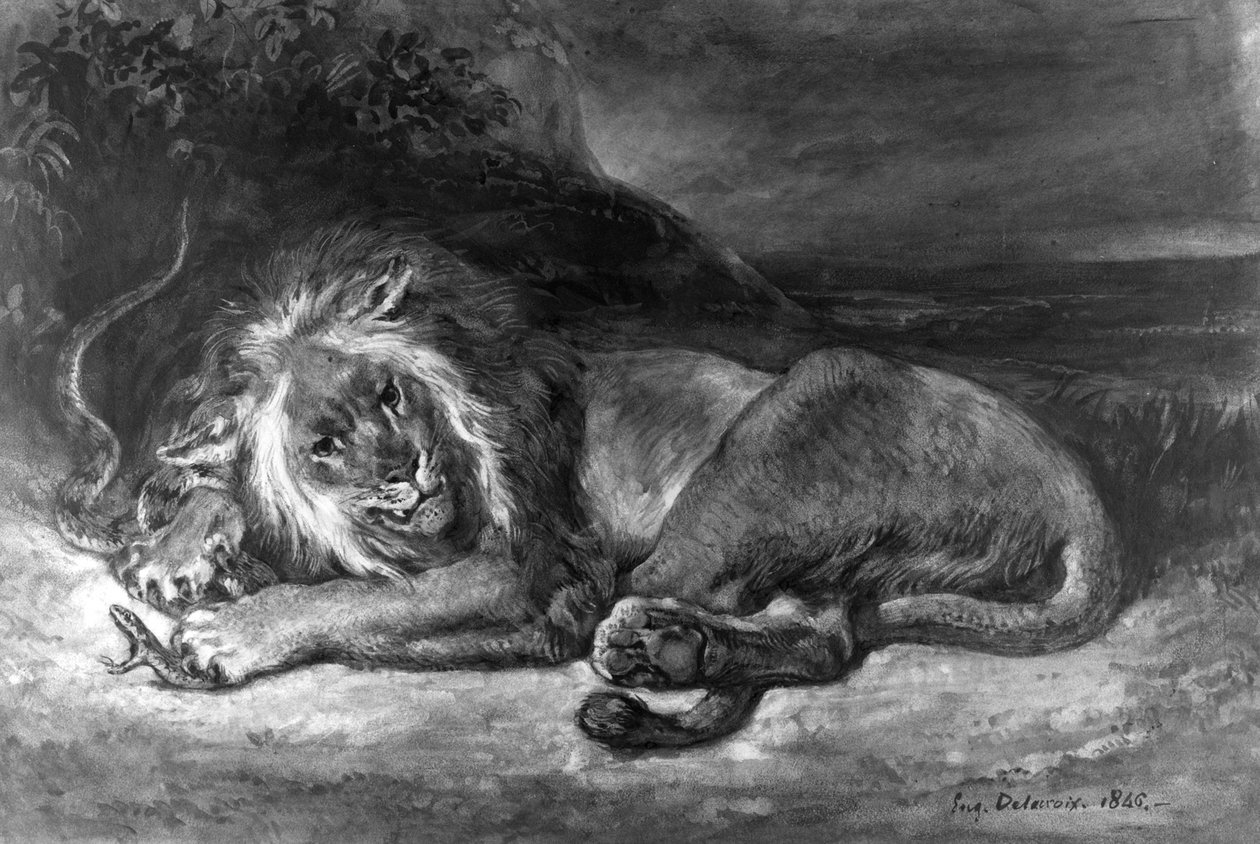 Oroszlán és kígyó alkotó: Ferdinand Victor Eugene Delacroix