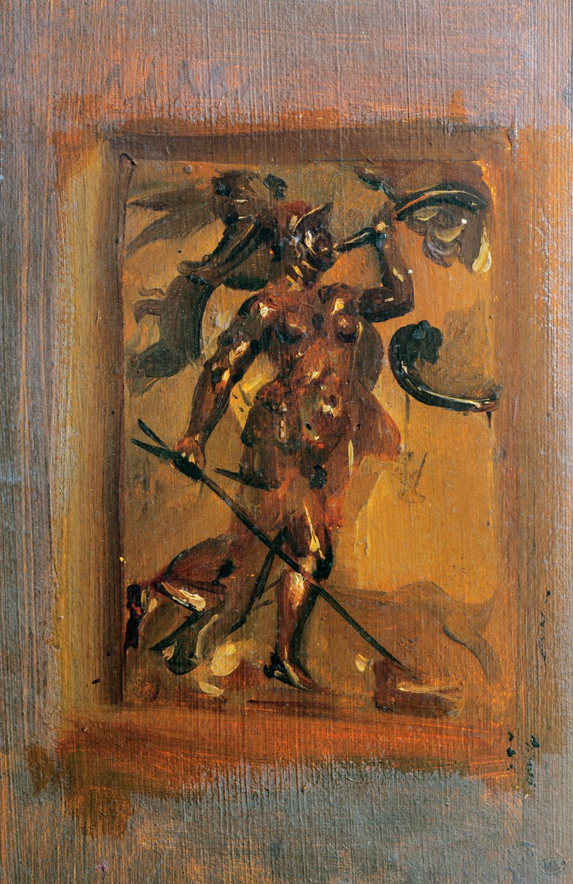 Páncélos férfi kürtöt fúj alkotó: Ferdinand Victor Eugene Delacroix
