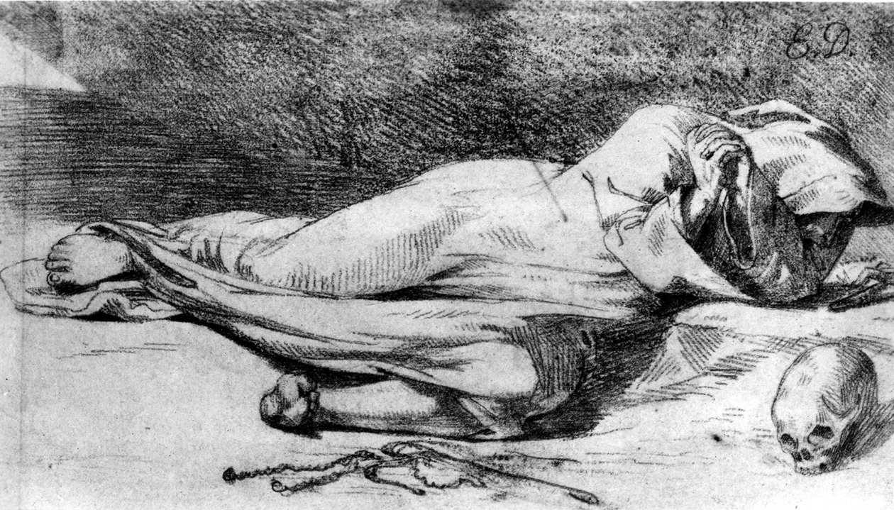 Szerzetes az imában alkotó: Ferdinand Victor Eugene Delacroix