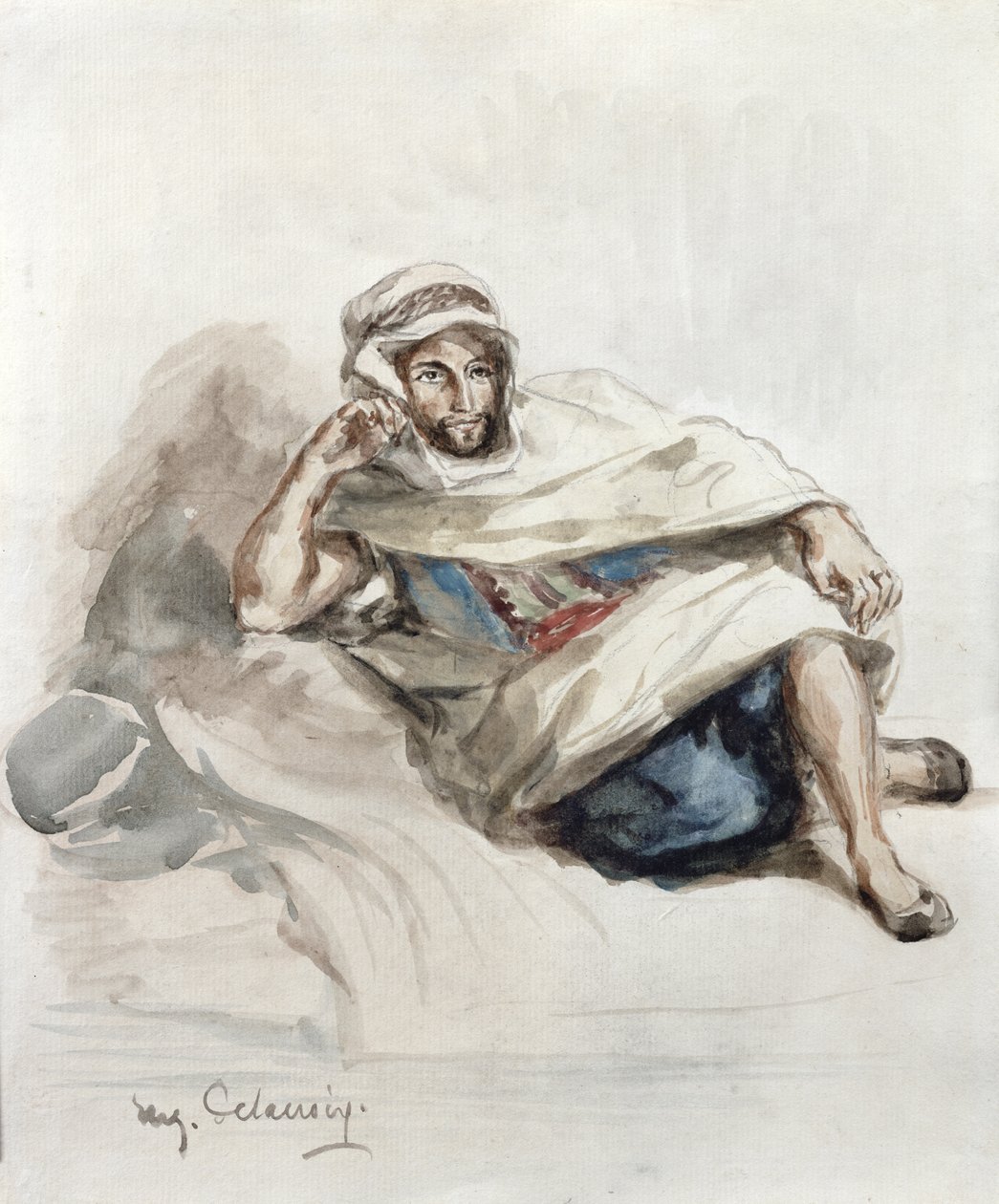 Ülő arab alkotó: Ferdinand Victor Eugene Delacroix