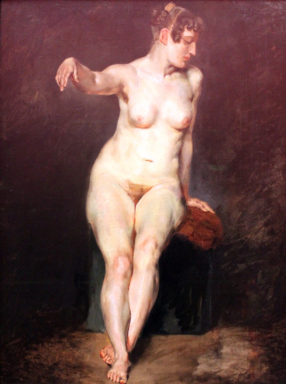 Ülő női akt alkotó: Ferdinand Victor Eugene Delacroix