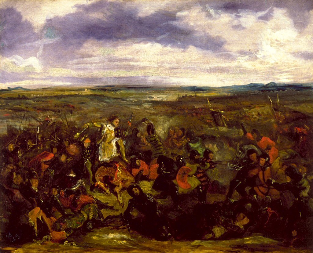 Vázlat a Poitiers -i csatához alkotó: Ferdinand Victor Eugene Delacroix