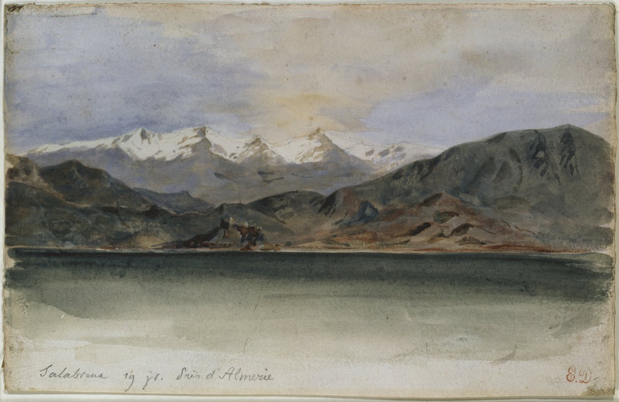 Spanyol tengerpart Salobrena közelében (akvarell) alkotó: Ferdinand Victor Eugene Delacroix