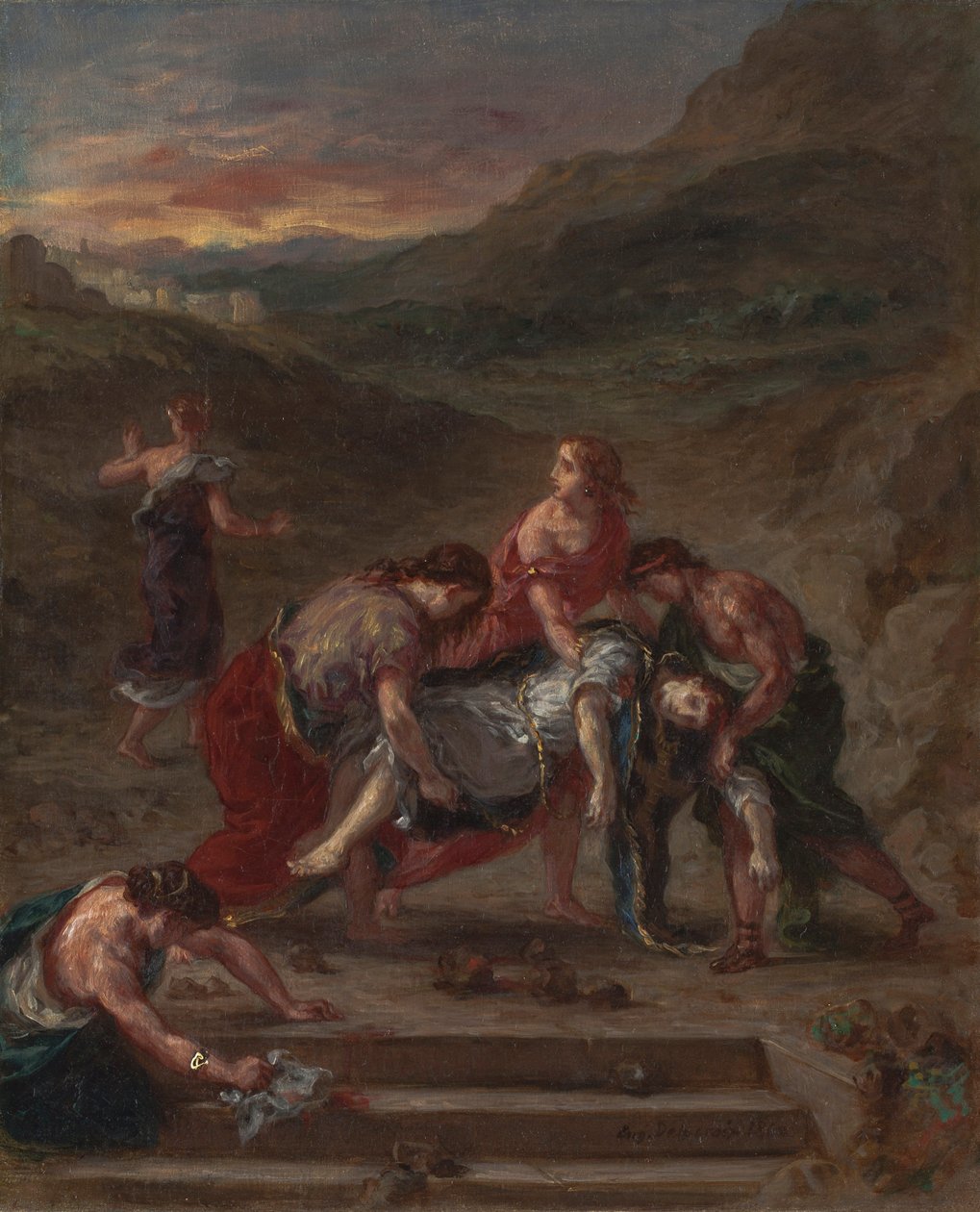 Szent Istvánt tanítványai elhurcolták, 1862 alkotó: Ferdinand Victor Eugene Delacroix