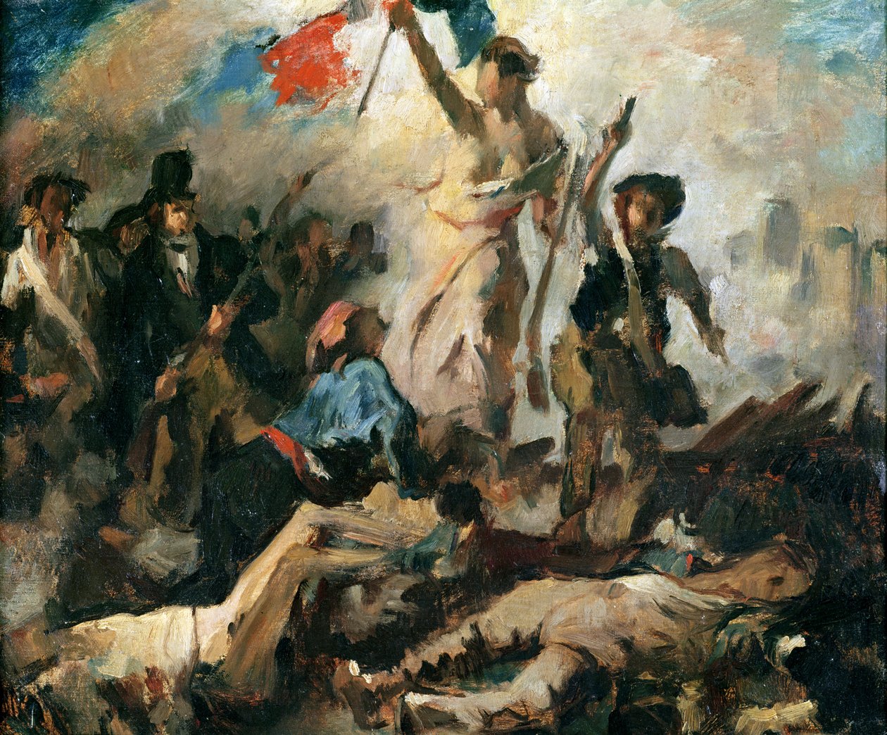 Tanulmány a Szabadságért Vezetni a népet alkotó: Ferdinand Victor Eugene Delacroix