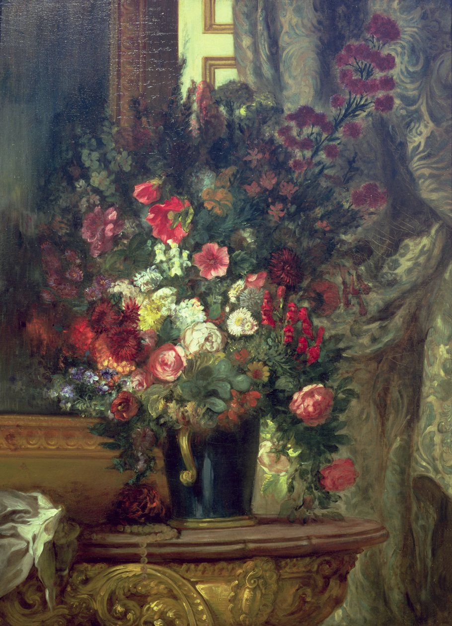 Virágváza a konzolon, 1848-49 alkotó: Ferdinand Victor Eugene Delacroix