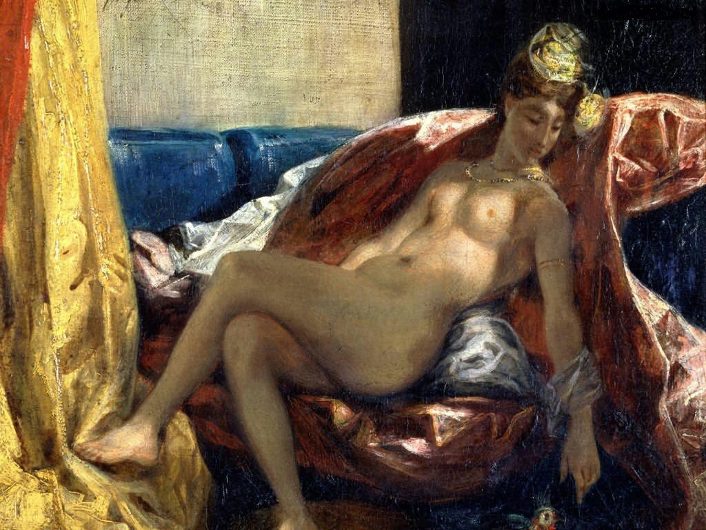 Nő papagájjal alkotó: Ferdinand Victor Eugene Delacroix